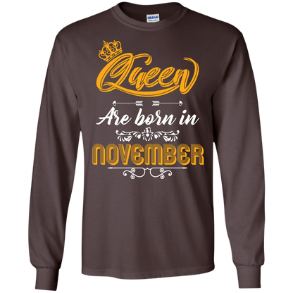 Brithday T-Shirt Queen Are Born In November Dark Chocolate