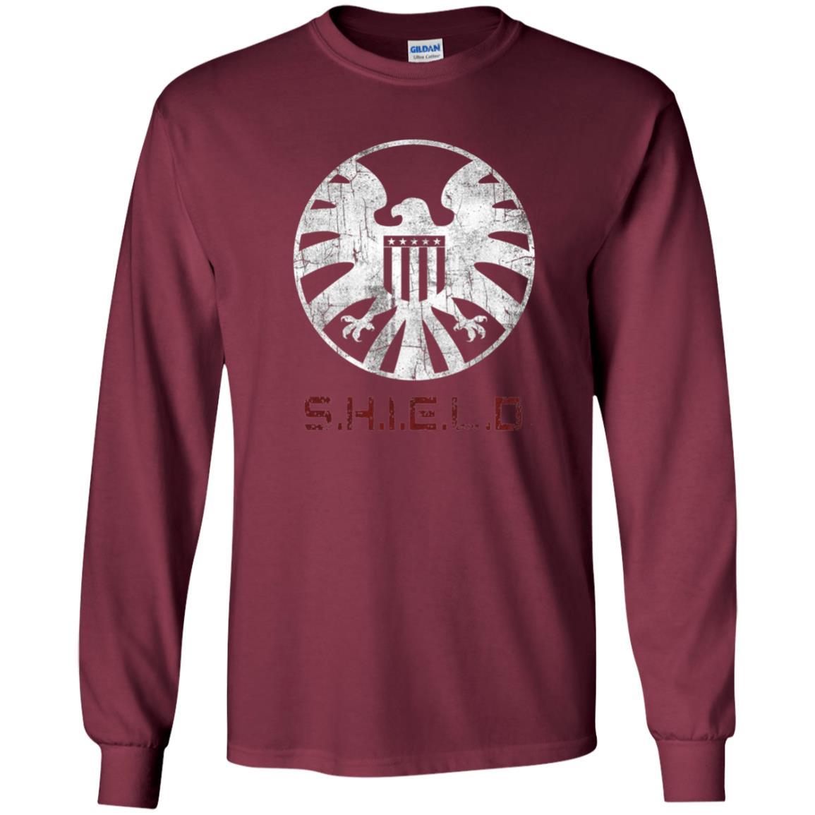 Film T-shirt Agents Of Shield Distressed Logo Graphic Maroon