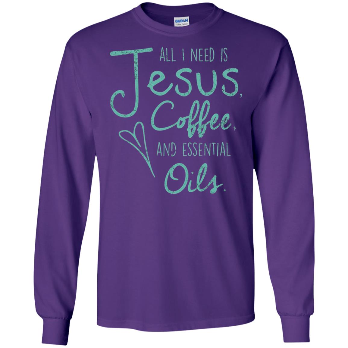 All I Need Is Jesus Coffee And Essential Oils T-shirt Purple