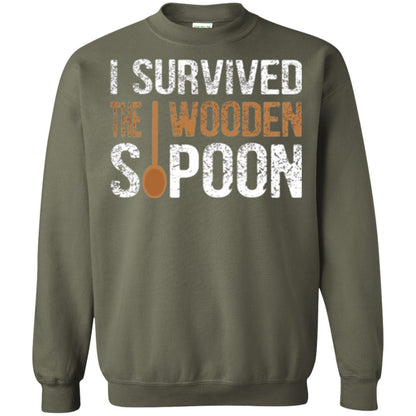 Spoon T-shirt I Survived The Wooden Spoon Military Green
