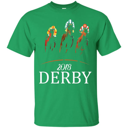 Derby 2018 Jockey Horse Racing T-shirt Irish Green