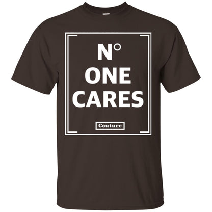 No One Cares Tops Cute Casual T-shirt Dark Chocolate