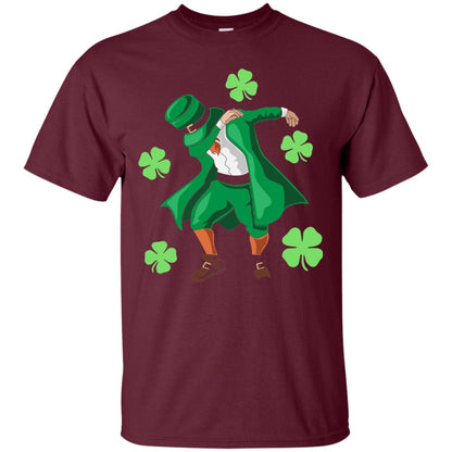 Funny Dabbing Leprechaun St. Patricks Day T-shirt Maroon