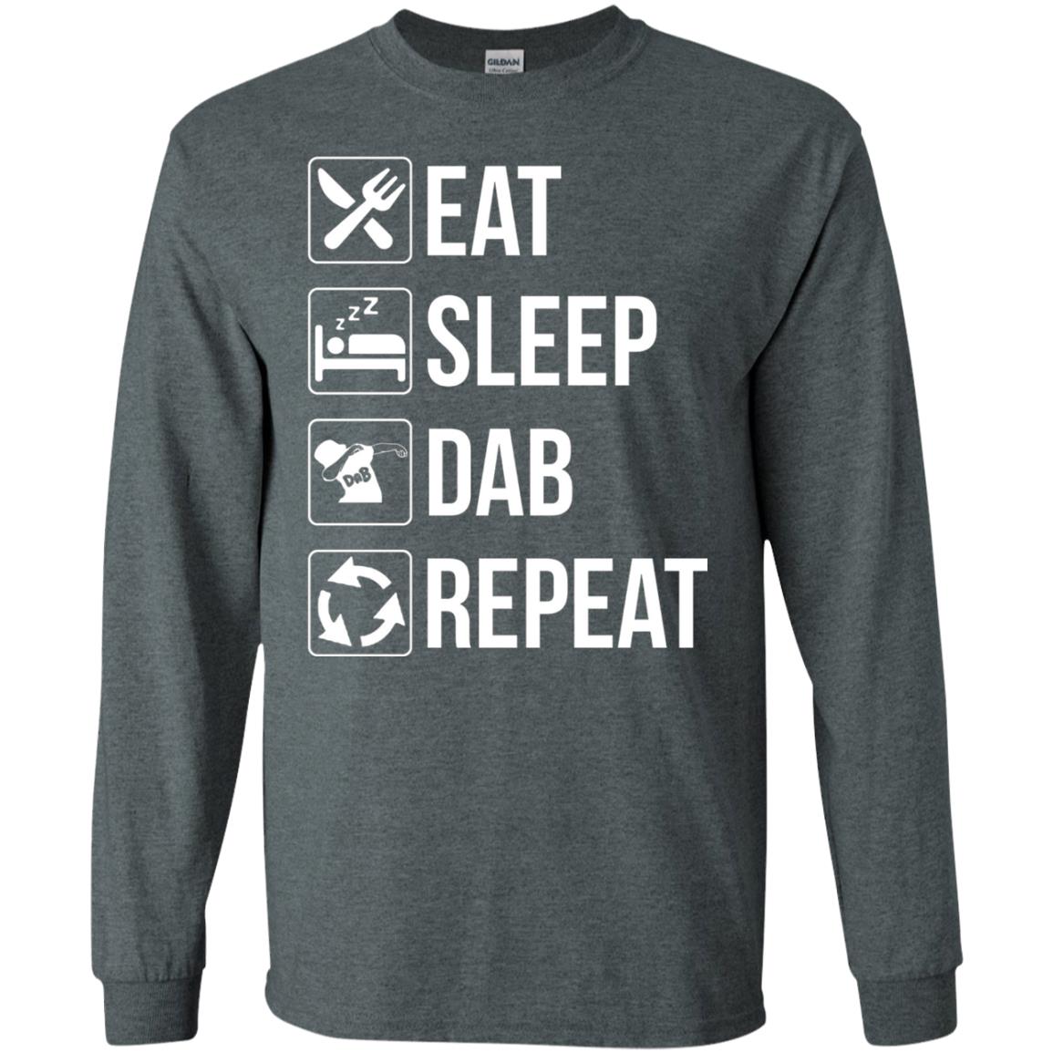 Funny Eat Sleep Dab Repeat T-shirt Dark Heather