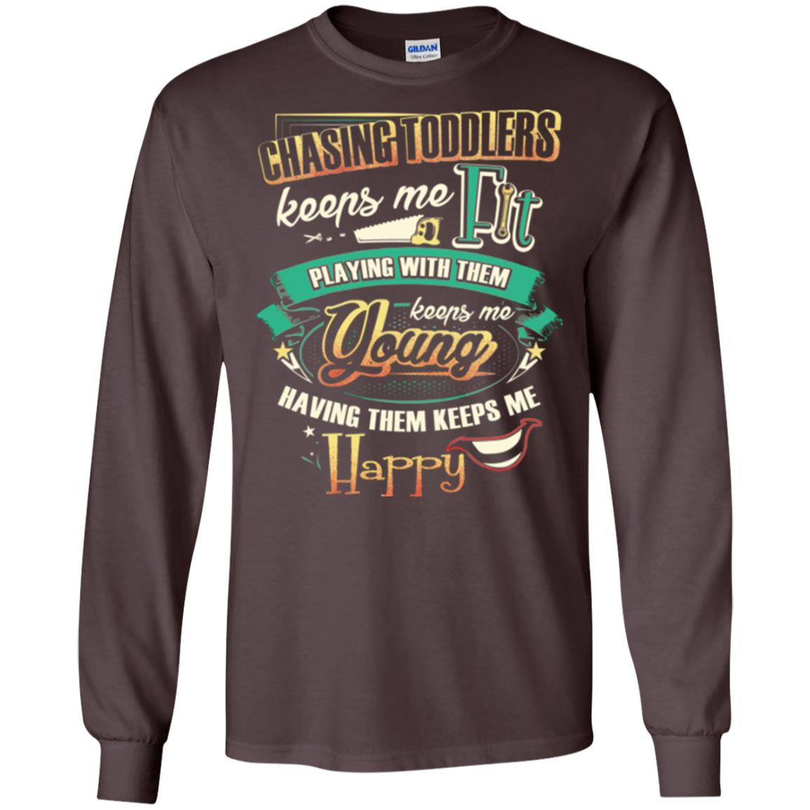 Chasing Toddlers Keeps Me Fit Shirt Dark Chocolate