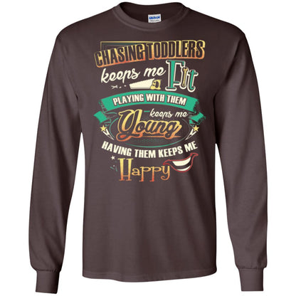 Chasing Toddlers Keeps Me Fit Shirt Dark Chocolate