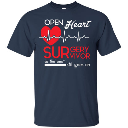 Open Heart Surgery Survivor Heart Desease T-shirt Navy