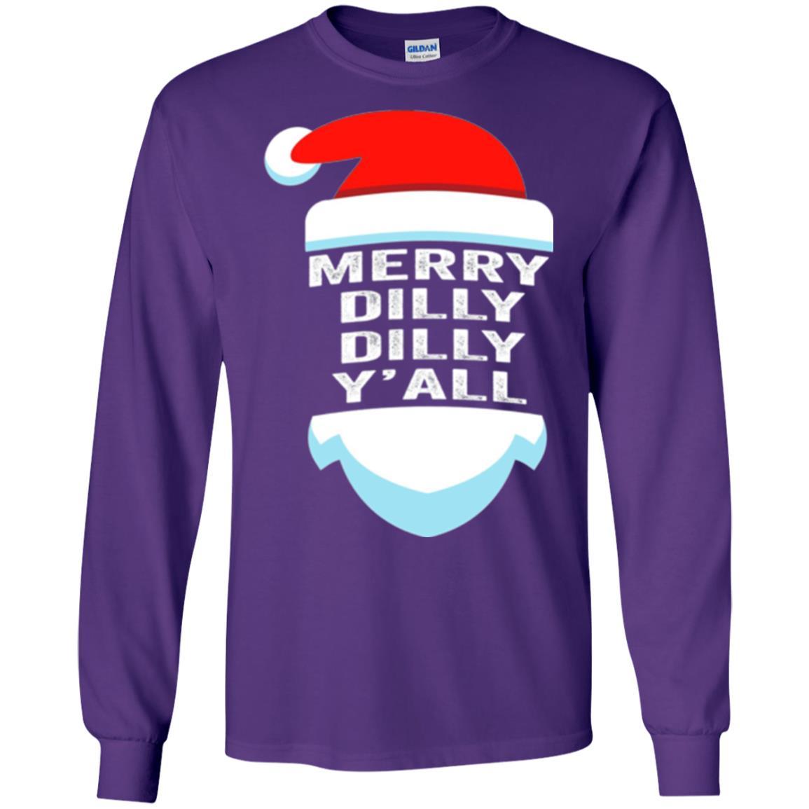 Christmas T-shirt Dilly Dilly Yall Santa Hat Christmas T-shirt Purple
