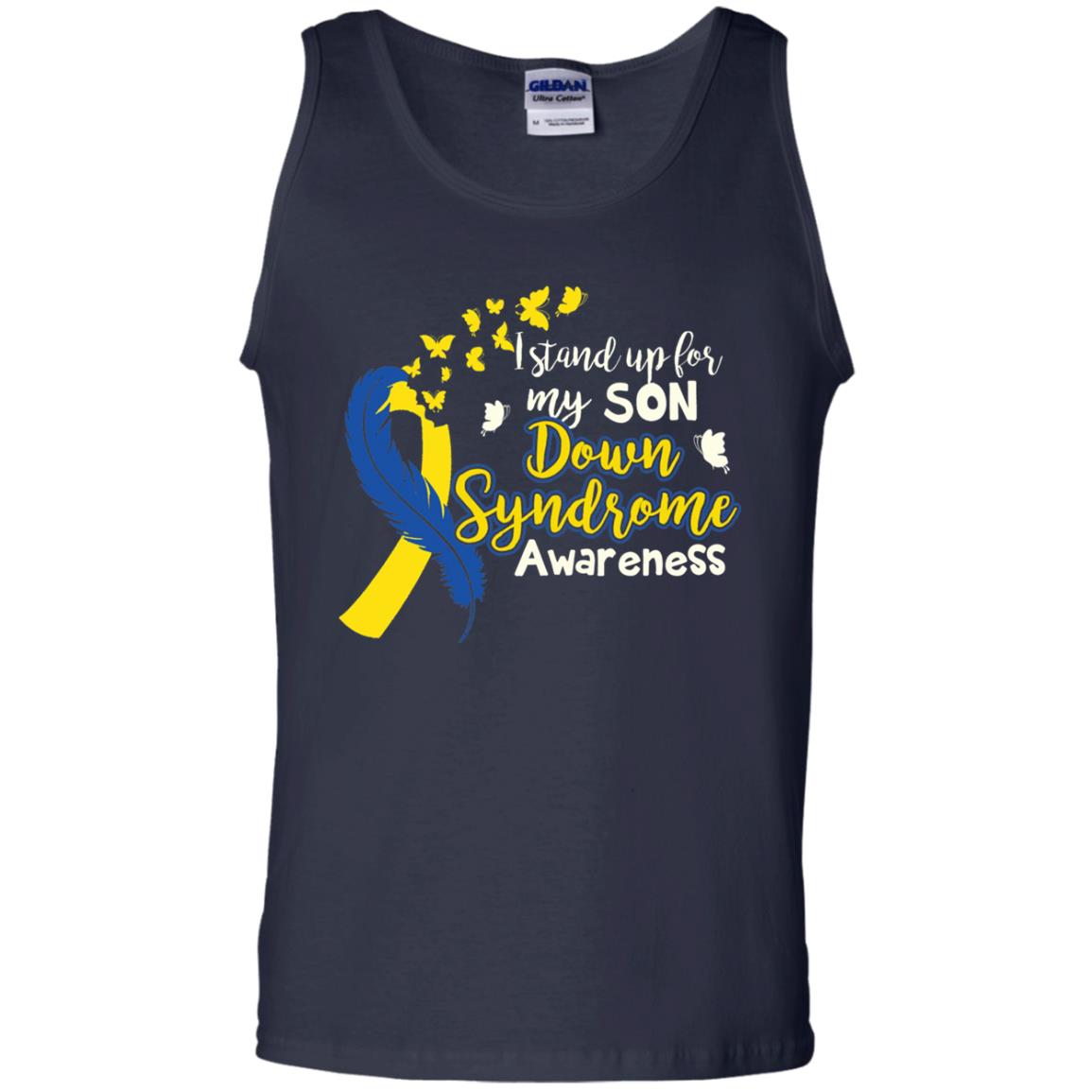 I Stand Up For My Son Down Syndrome Awareness T-shirt Navy