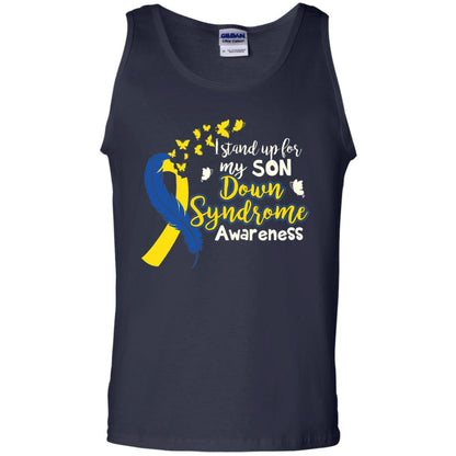 I Stand Up For My Son Down Syndrome Awareness T-shirt Navy