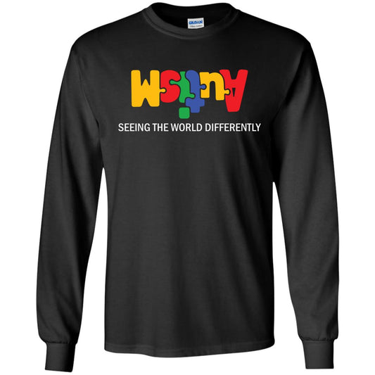 Autism Awareness T-shirt Seeing The World Differently Black