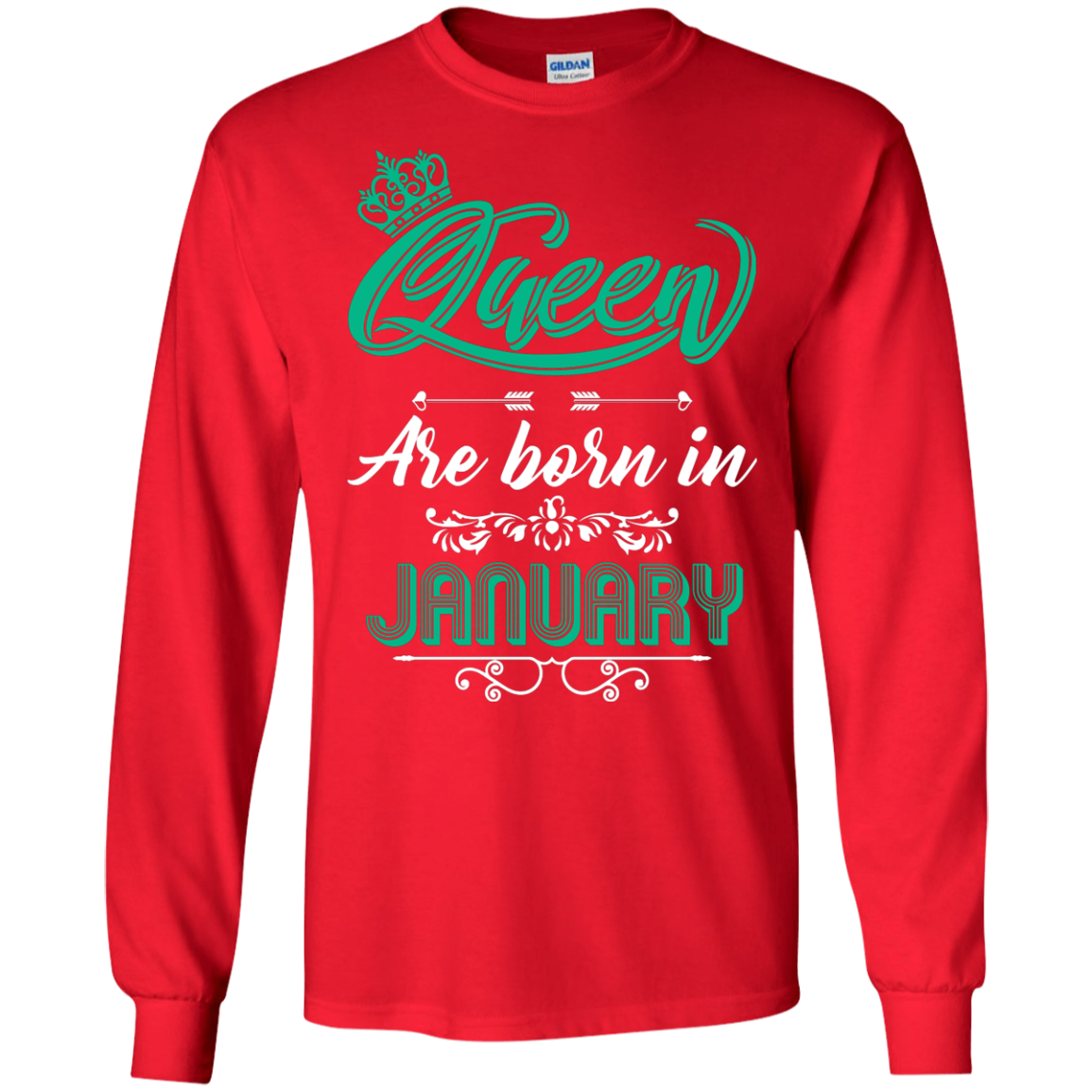 Brithday T-Shirt Queen Are Born In January Red