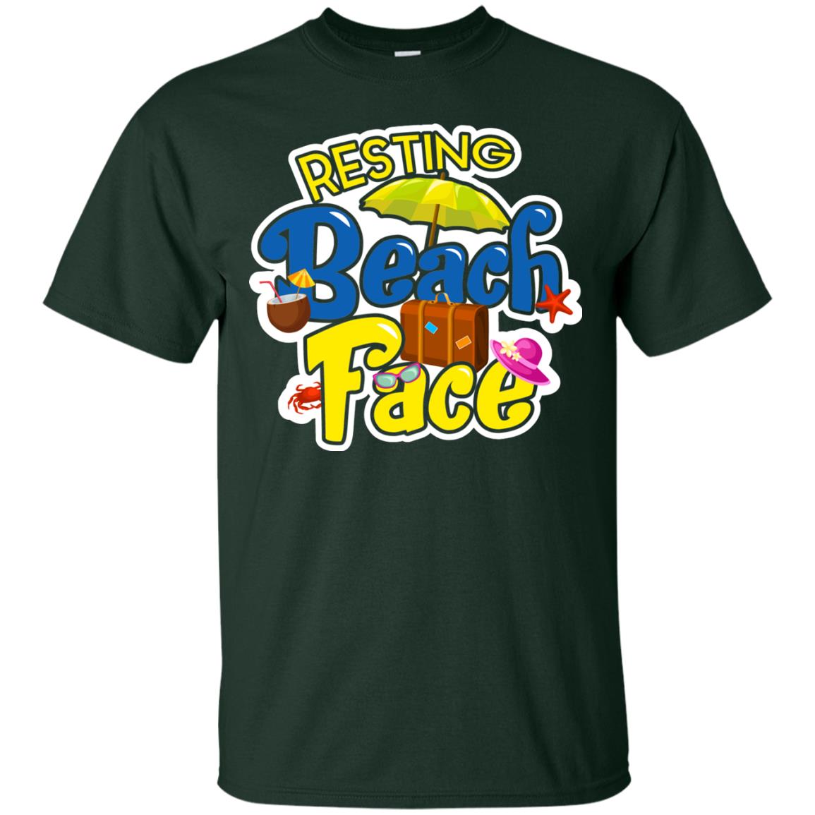 Resting Beach Face Summer Holiday T-shirt Forest
