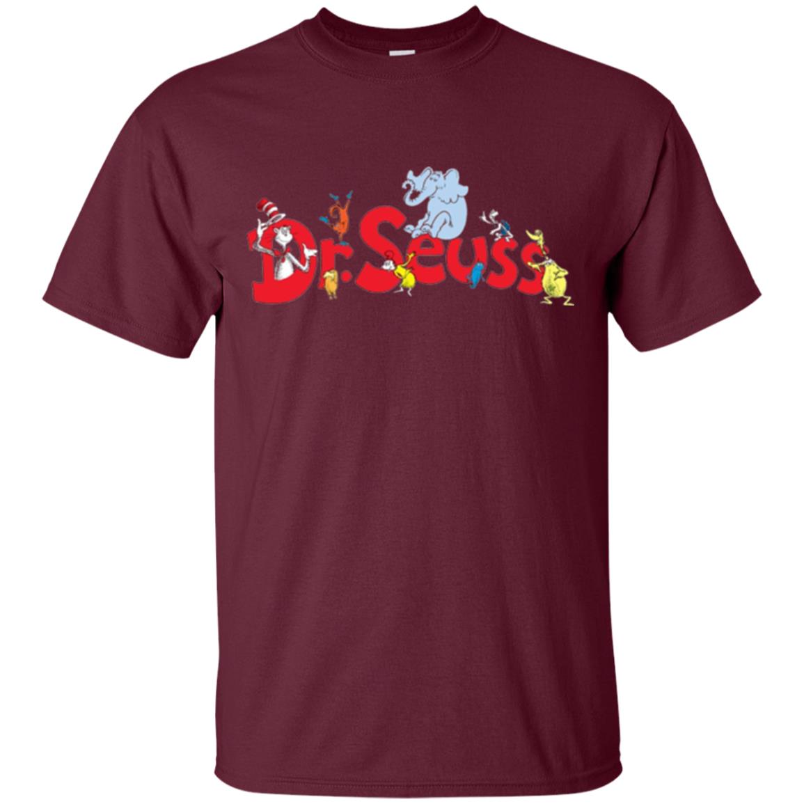 Dr. Seuss Family National Wear Red Day T-shirt Maroon