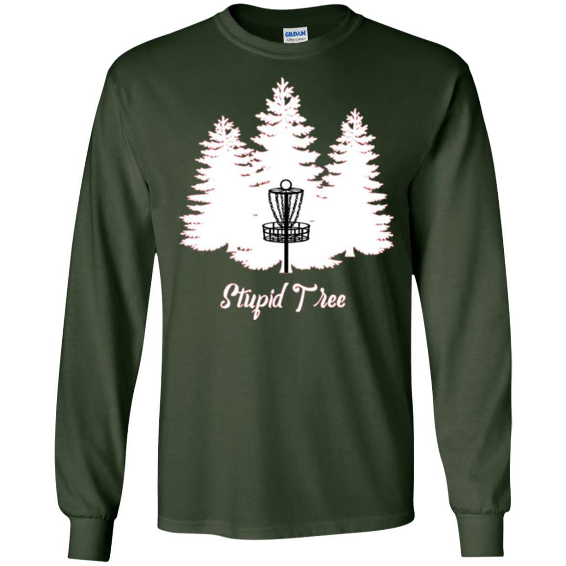 Disc Golf T-shirt Stupid Tree Forest Green