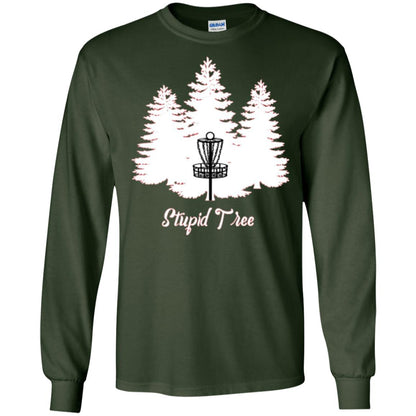 Disc Golf T-shirt Stupid Tree Forest Green