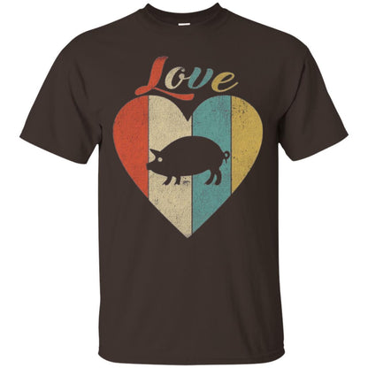 Beautiful Vintage Retro Pig Lover T-shirt Dark Chocolate