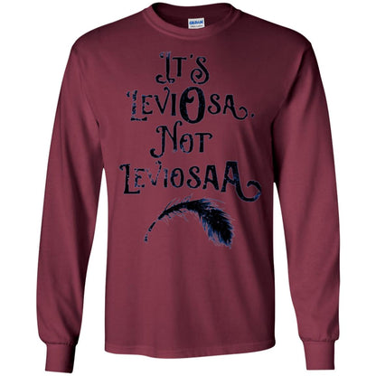 Feather Dirty Black T-shirt It_s Leviosa Not Leviosaa Maroon