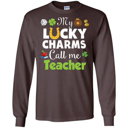 My Lucky Charms Call Me Teacher St Patricks Day T-shirt Dark Chocolate