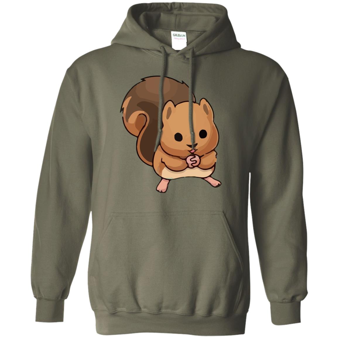 Cute Squirrel Graphic T-shirt Military Green