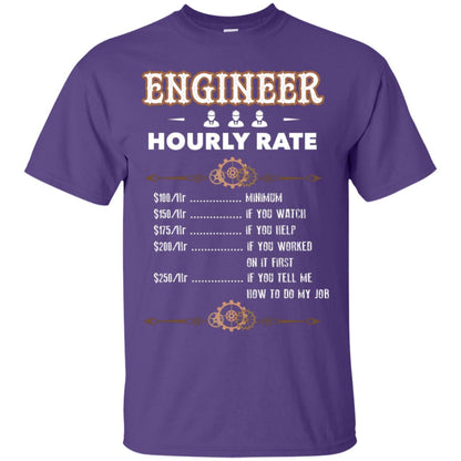 Engineer Hourly Rate Shirt For Mens Or Womens Purple