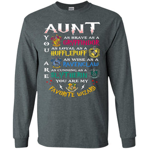Aunt My Favorite Wizard Harry Potter Fan T-shirtG240 Gildan LS Ultra Cotton T-Shirt
