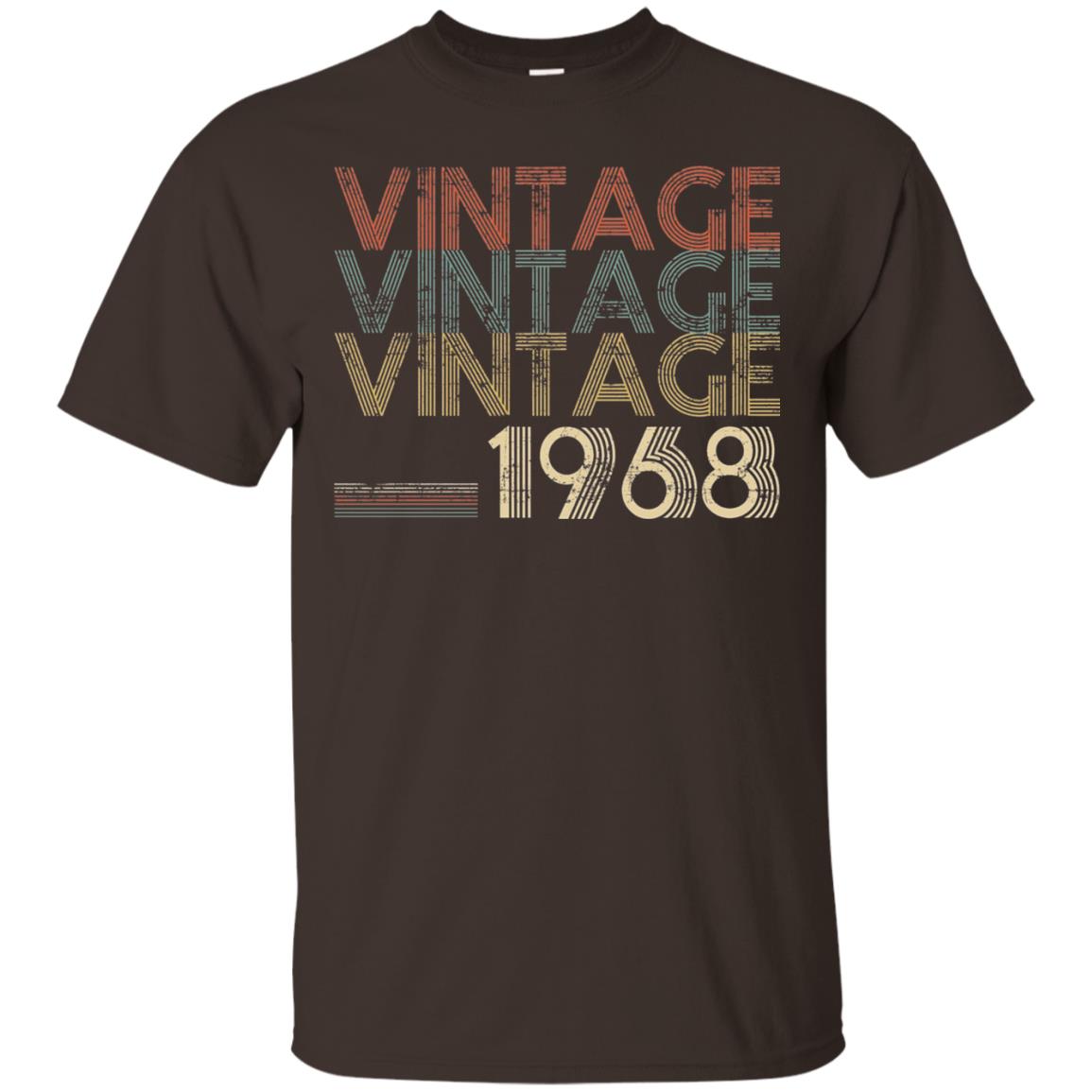 Retro Classic Vintage Born In 1968 50th Birthday T-shirt Dark Chocolate