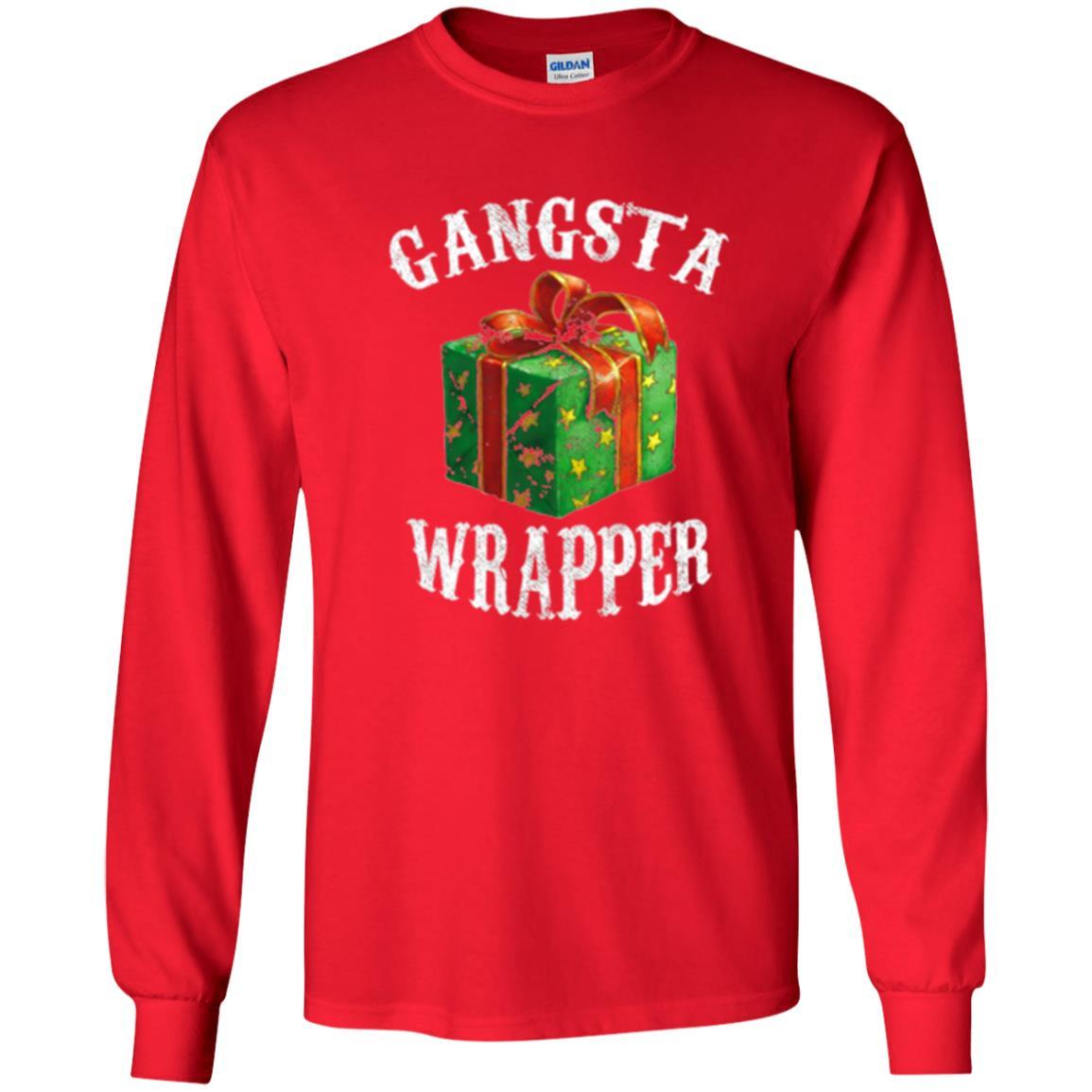 Christmas T-shirt Gangsta Wrapper Novelty Red