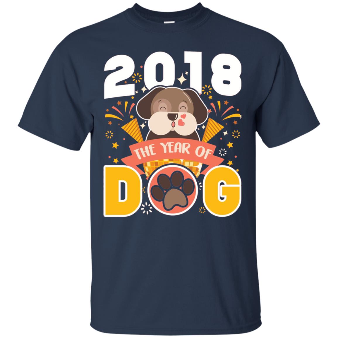 Funny Chinese New Year T-shirt 2018 The Year Of Dog Navy