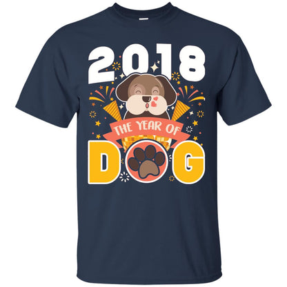 Funny Chinese New Year T-shirt 2018 The Year Of Dog Navy