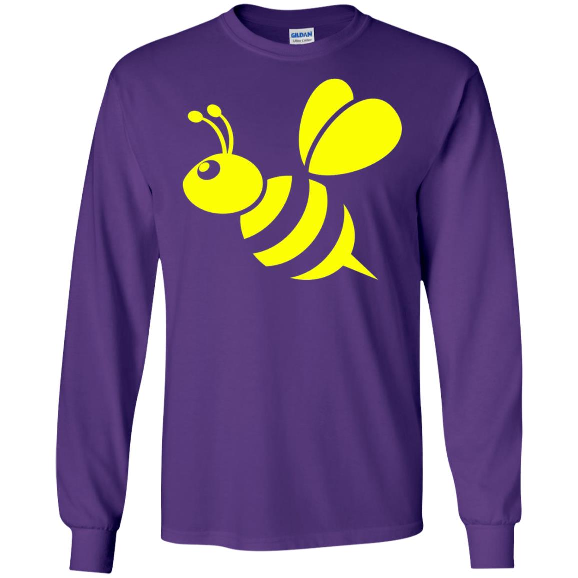 Yellow Honeybee Bee Lover T-shirt Purple