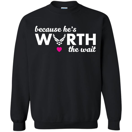 Because He Is Worth The Wait Military Wife Girlfriend T-shirt Black