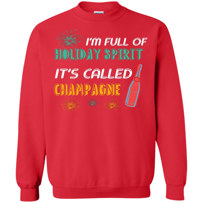 Champagne T-shirt I'm Full Of Holiday Spirit It's Called Champagne Red