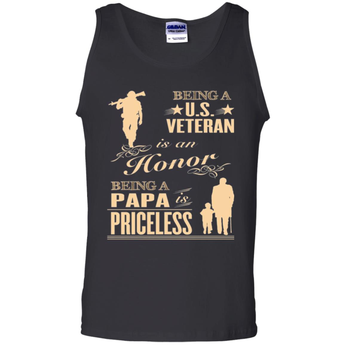 Papa T-shirt Being A U.s Veteran Black