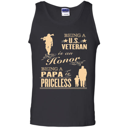 Papa T-shirt Being A U.s Veteran Black