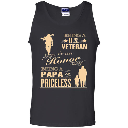 Papa T-shirt Being A U.s Veteran Black