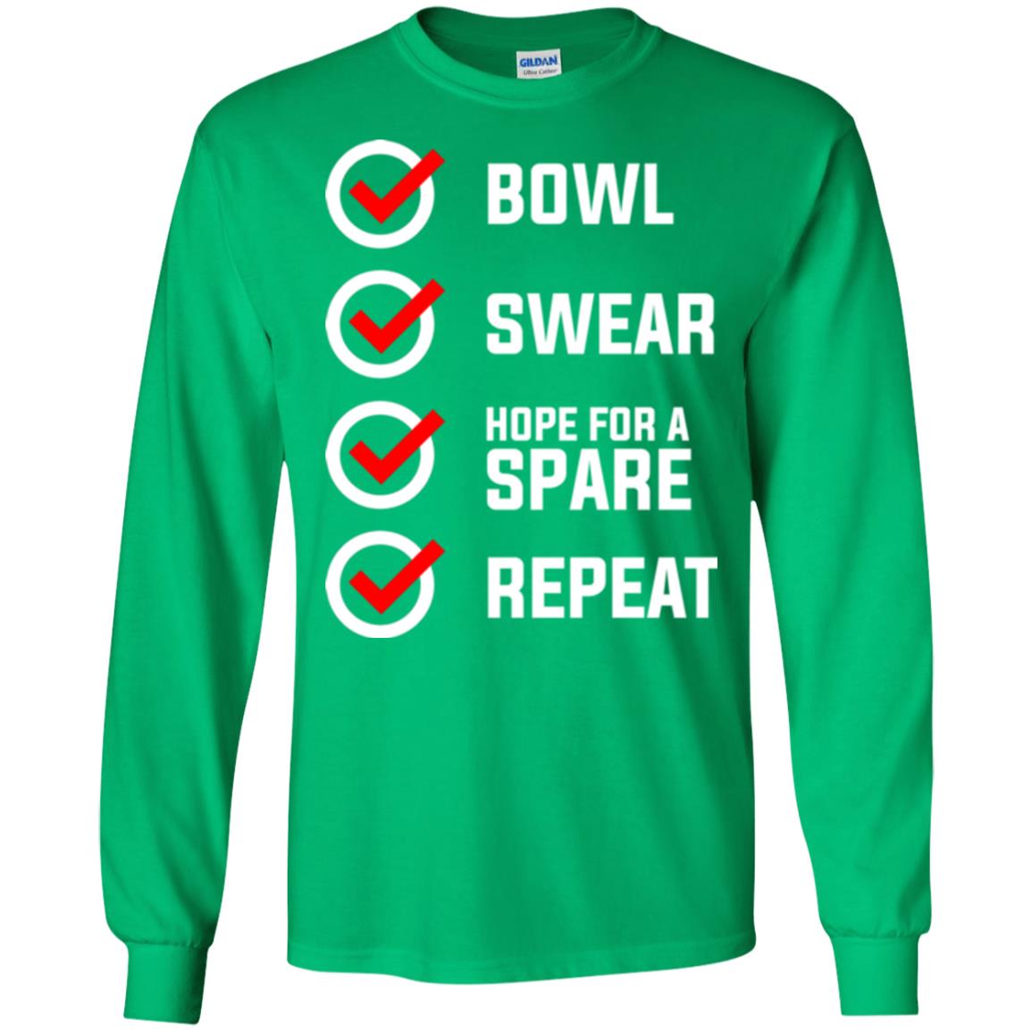 Bowling Lover T-shirt Bowl Swear Hope For A Spare Repeat Irish Green