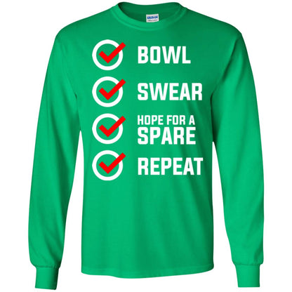 Bowling Lover T-shirt Bowl Swear Hope For A Spare Repeat Irish Green