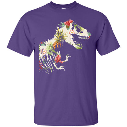 Dinosaur T-shirt Floral Tropical Hawaiian Pattern T Rex Purple