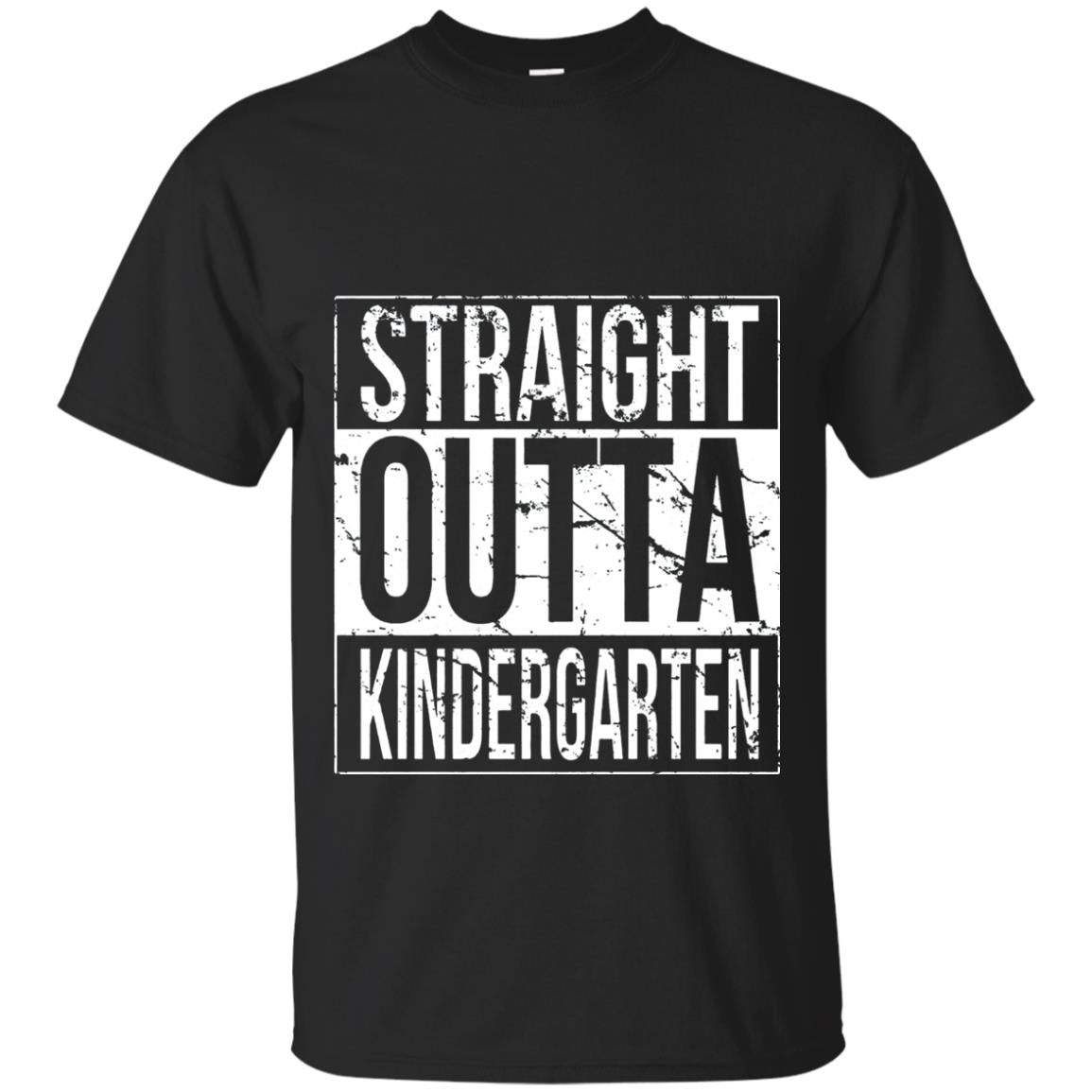 Kids Straight Outta Kindergarten T-shirt Black