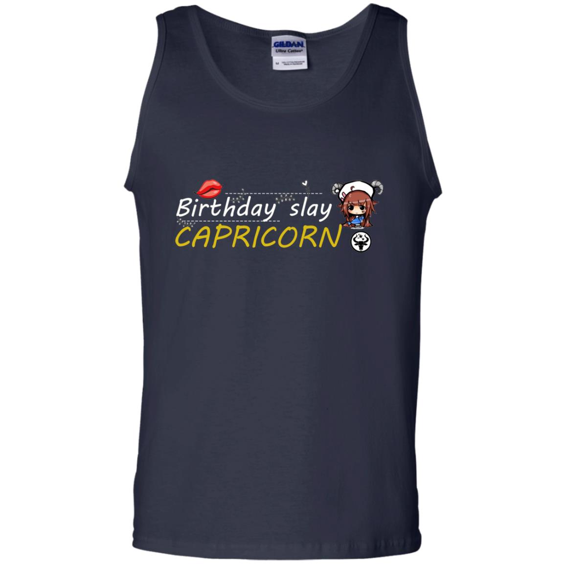 Cute Capricorn Girl Birthday Lip Slay T-shirt Navy