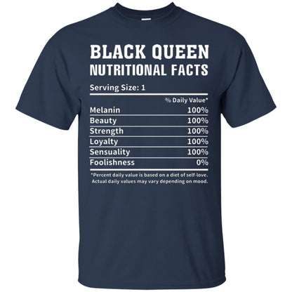 Nubian T-shirt Black Queen Nutritional Facts Navy
