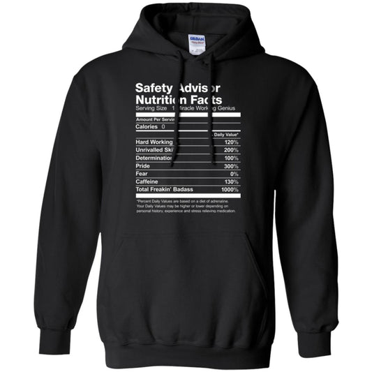 Safety Advisor Nutrition Facts Funny T-shirt Black