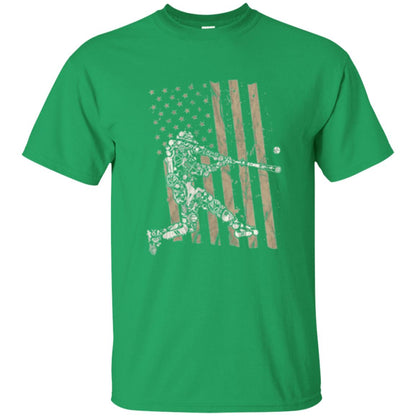 Baseball Player T-shirt American Flag Irish Green