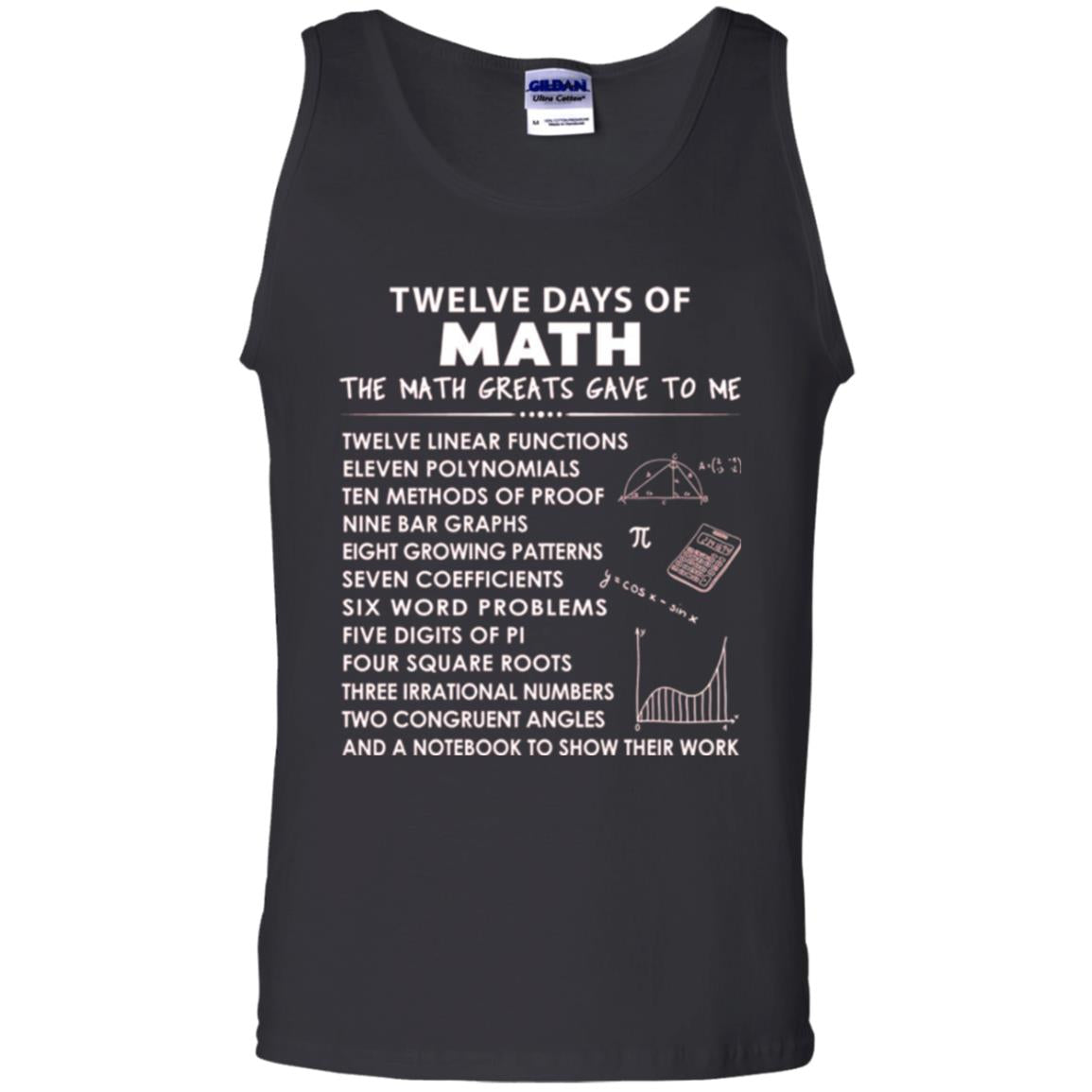 Math T-shirt Twelve Days Of Math Black