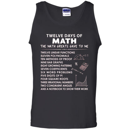 Math T-shirt Twelve Days Of Math Black