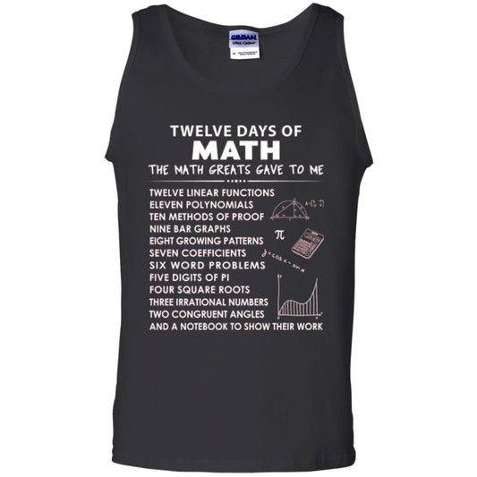 Math T-shirt Twelve Days Of Math Black