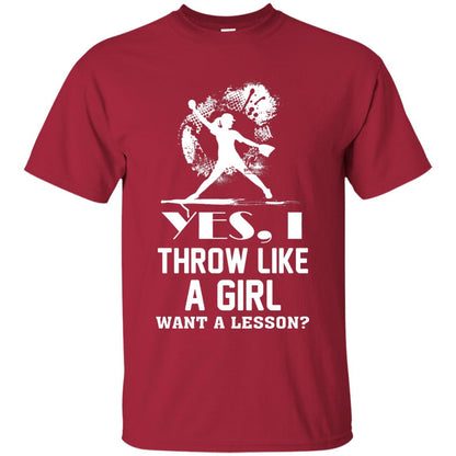 Yes, I Throw Like A Girl Want A Lesson Basebal T-shirt Cardinal