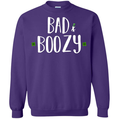 Bad And Boozy Funny Saint Patrick Day T-shirt Purple