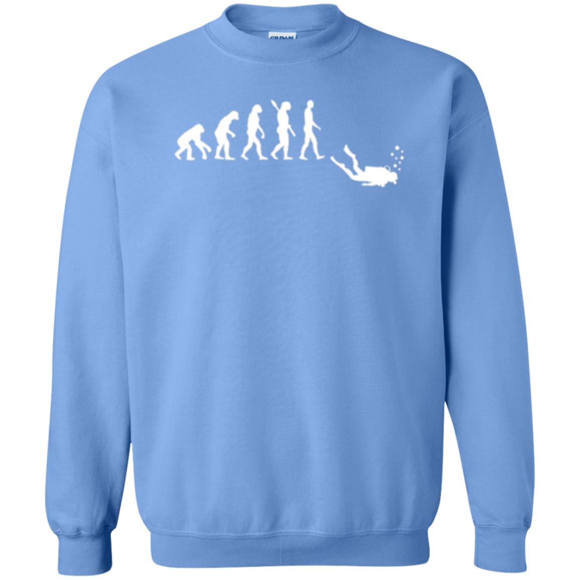 Evolution Of Man Funny Scuba Diving T-shirt Carolina Blue